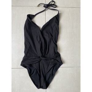 Kenny Flowers Swim One Piece Swimsuit V Halter Mykonos Ribbed